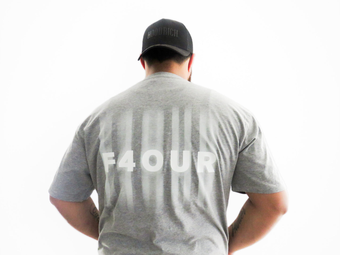 Grey with white print Classic Tee